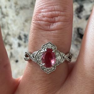 burgundy topaz sterling silver ring
